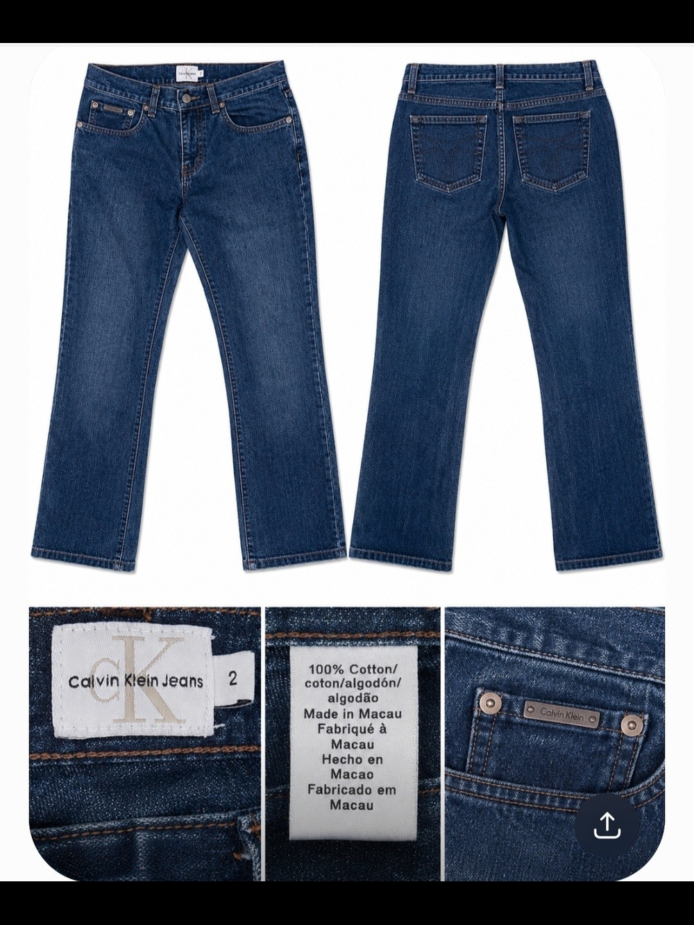 Calvin Klein Jeans Indigo Blue Straight-Leg Denim